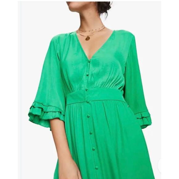 SCOTCH & SODA - V-neck A-line Dress with Ruffle-size large - Picture 3 of 7